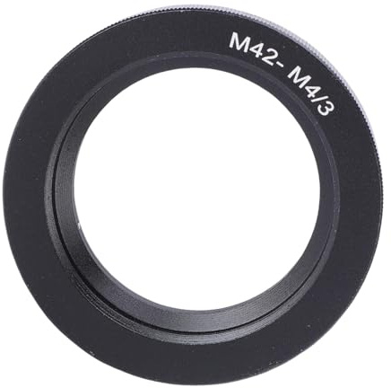 Yosoo Health Gear M42 auf M4 3 Objektivadapter, Aluminiumlegierung, Ultradünn, 6 Mm, M42x1 auf MFT-Mount-Konverter, Manueller Fokus, Objektivring für M4 3 Spiegellose Kamerafotografie