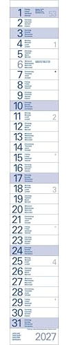 Streifentimer 2027: Streifenkalender mit Datumsschieber und Spiralbindung I schmal im Format: 10 x 70 cm