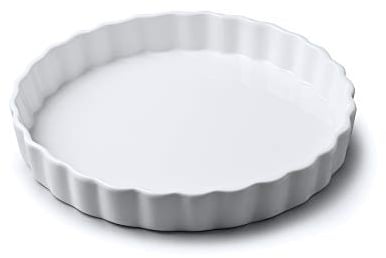 WM Bartleet & Sons - Traditional Porcelain Round Flan Dish, (24cm) – Premium Quiche and Tart Baking Dish - Made from 100% Porcelain – Classic Smooth Glazed Finish