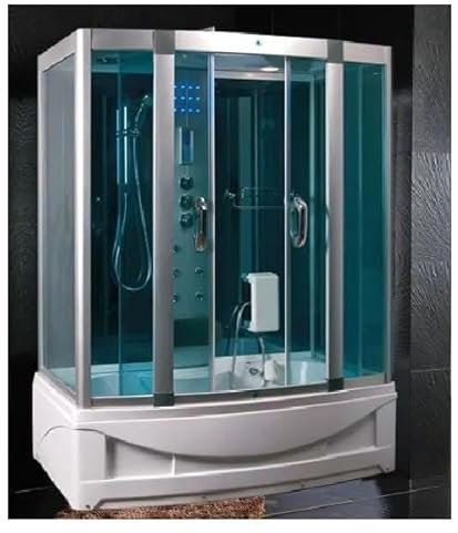 Bagno Italia Cabina Idromassaggio con vasca 150x90 cm full optional multifunzione con bluetooth e Bagno Turco l