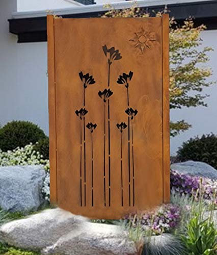 Design Gartenzaun Sichtschutz Rostelement SW003 (Metall: Stahlblech DC01)