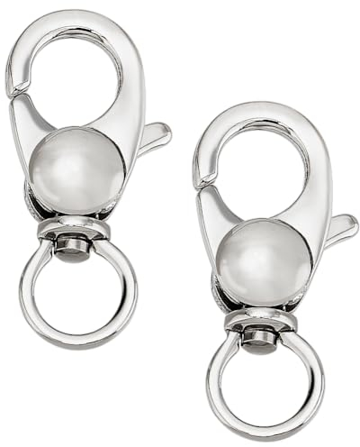 PandaHall 2 Pezzi in Acciaio Inox 304 Girevole Aragosta Artiglio Fermagli girevoli cordini Ganci a Scatto moschettone per Portachiavi Borse Fai da Te, 25x11x6mm
