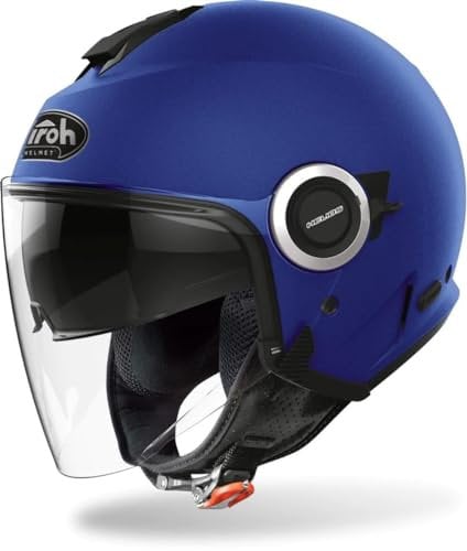 AIROH Helios HE19 Casco Moto, Blu (Blue Matt), XXL