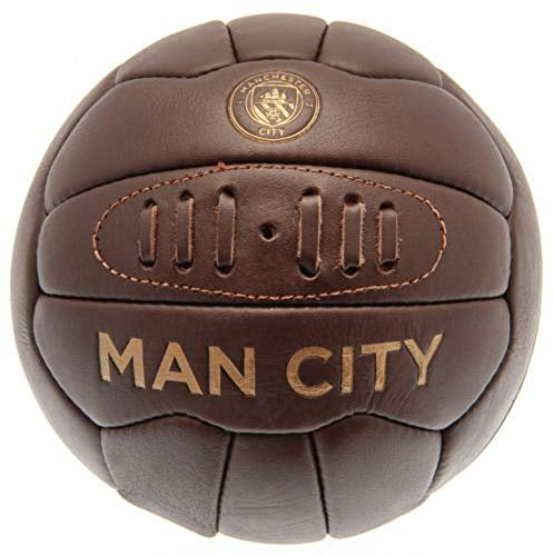 Manchester City FC Retro Leder Heritage Fußball (Einheitsgröße) (Braun)