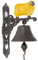 Moritz Gußeisen Wandglocke gelber Bock Schaf Ziege Glocke Türglocke 32 cm Höhe Hausglocke antik Stil braun Klingel Verziert