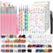 FANDAMEI Pinsel Für Gelnägel, Nailart Pinsel und Dekorationen Set, 15 Pcs Nagel Pinsel, 5 Blätter Nagelsticker, Strasssteine Nägel, Nageldesign Set, Nageldesign Zubehör, Nail Art Pinsel Set