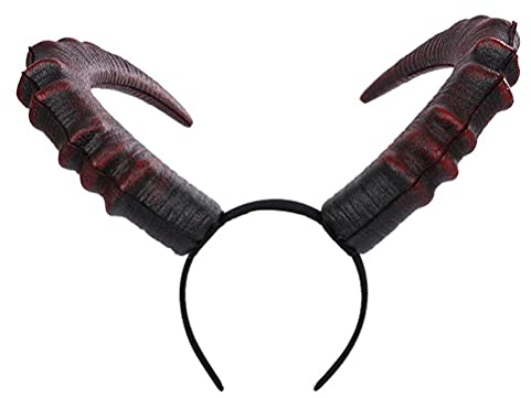 BSTCAR Hörner Maleficent, Kopfschmuck Gothic Schwarzes Teufelshörner Stirnband, Cosplay Kostüm Dress Up Zubehör Maskerade Karneval Halloween