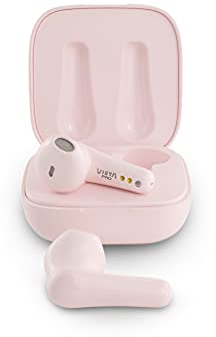 Vieta Pro VHP-TW24LP Auricular, Bluetooth, Micrófono Integrado, Resistencia al Agua IPX4 y hasta 20 Horas de autonomía, Acabado en Color Rosa