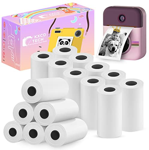 Kamerapapapier für Kidizoom, 15 Rollen Kamerapapier für Kinder, kompatibel mit VTech/Dragon/MiniBear weißes Thermo-Rollenpapier, 5,6 x 2,5 cm, Nachfüllpapier für die meisten Kinder-Sofortbildkameras