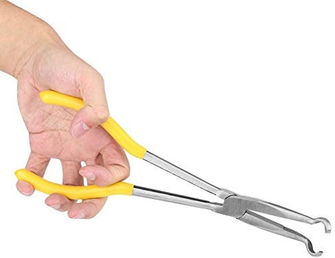 270mm Bent Nose Pliers, O Shaped Plier Curved Nose Long Pliers Extra Long Steel Pliers 45/90 Degree Bent Nose or O-Shape Tip Craft Repairing Tool for Vehicle Repairs(Lengthened O Type)