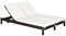 Outsunny Bain de Soleil transat 2 Places - Grand Confort - Dossier inclinable Multi-Positions - Matelas fournis crème - résine tressée 4 Fils Marron