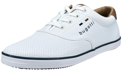 bugatti Herren Canvas Sneaker aus Baumwolle, Low-Top-Leinenschuh mit Flexibler Sohle