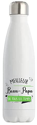Bouteille isotherme Meilleur Beau-Papa de tous les temps | Gourde Idée Cadeau Famille Papa Fête des Pères Anniversaire Noël