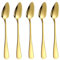 5 PCS Grapefruit Spoons, Stainless Steel Grapefruit Spoon Utensil Set, Serrated Edge & Thick Gauge Handle, Gold Kitchen Tool with Non-Stick Plating for Kiwi, Dessert, Apple, Citrus Fruit