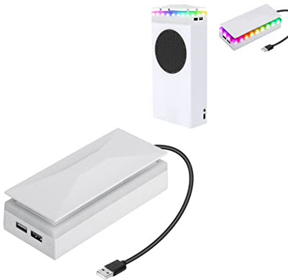 USB Cooling Fan for Xbox Series S, Vertical Cooling Stand RGB LED Light Cooling Fan for Series S Controller (top Cooling Fan)