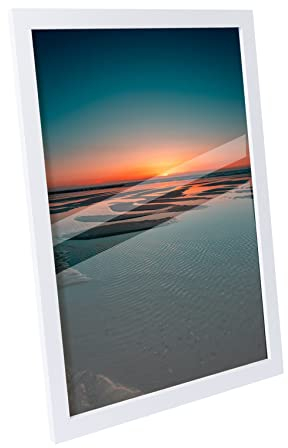 Hengsong Bilderrahmen 40x50,Weiß Bilderrahmen Weiss,Bilderrahmen,Bilderrahmen mit Plexi-Glas für Foto von 40x50 cm,42.9×52.9cm