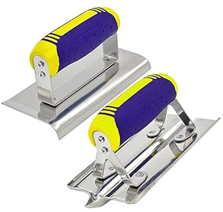 Kahdsvby Juego de herramientas para bordes y ranuradoras de mano de hormigón, herramientas de construcción de azulejos de acero inoxidable, kit de acabado de cemento de estuco de yeso