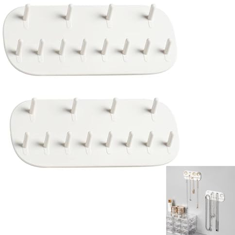 BOBOZHONG Halskettenaufhänger,2 Stück Halskettenhalter Wandmontage Selbstklebender Halskette Kleiderbügel Schmuckhalter für Wand,Aufbewahrung Schmuck Organizer Geschenk für Mädchen Frauen