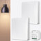 Funkschalter Set, Funk Lichtschalter Funk-Wandschalter 50M Reichweite Funkschalter Licht 230V, 2 Schalter mit 1 Empfänger Ohne Batterie Wasserdicht Drahtlos Schalter für Lampe Innen Außenbereich