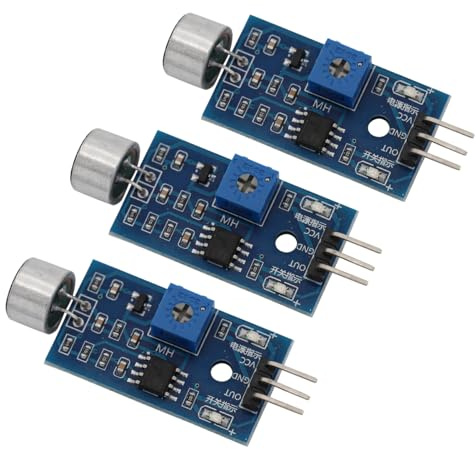 Heevhas 3PCS Hohe Empfindlichkeit Tonsteuerungsschalter Spracherkennungssensor Mikrofon-Sound-Sensormodul 3,3V-5V DIY-Kit