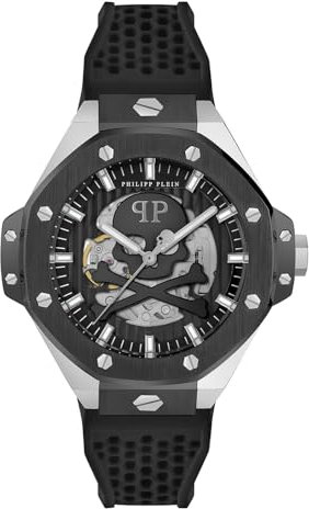 Philipp Plein Herren Uhr Automatik Plein $KELETON ROYAL PWPFA0824 Silikon