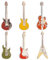 Geepin Emaille-Gitarren-Pins, 6er-Pack, Serie III | Hochwertige Mini-Broschen | 52mm | Kann am Rucksack, T-Shirt, Sakko, Krawatte usw getragen werden | In attraktiver Gitarrenkoffer-Box