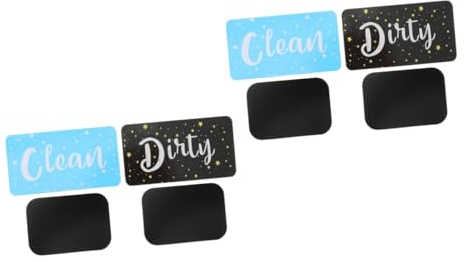 Cabilock 2 Juegos De Letreros Magnéticos De Limpieza Y Suciedad para Lavavajillas Lavadora Adhesivos Magnéticos De Doble Cara Indicadores para Electrodomésticos (2 Unidades)