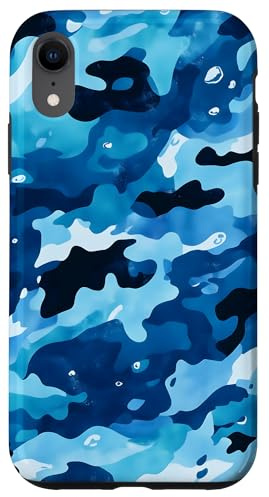 iPhone XR Blue Camo Pattern Case
