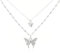 Collana da donna, collana a strati a farfalla da donna, collana con ciondolo a farfalla bohémien, collana vintage a doppia fila con ciondolo a farfalla in argento, regali di gioielli da donna
