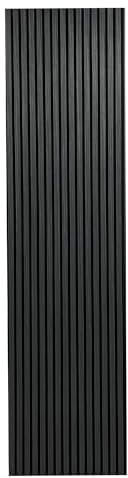 Built Right Wood Slat Acoustic Wall Panels – Soundproofing Panels for Walls, Premium Design in Natural Oak, Smoked Oak, Silver, Brown & Grey – Home & Office Decor. 240cm x 60cm (Midnight Dark)