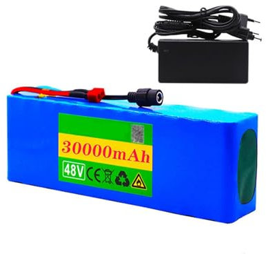 QmEna 13S3P E-Bike-Lithium-Akku, 48 V 30 Ah, mit Ladegerät, Lithium-Akkupack, 48-V-Roller-Akku T Plug
