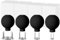 Lot de 4 ventouses en verre véritable avec boule d'aspiration en silicone - Pour le visage contre les rides et les tensions - Ventouses contre la cellulite