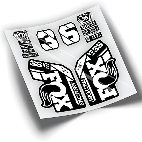 REF:VP429 Autocollants compatibles avec fourche FOX 36 EBIKE 2021-2024 KASHIMA MTB, autocollants, autocollants, vinyles pour vélos de montagne (BLANC)