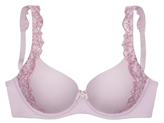 Lascana Damen Schalen-BH | nahtlose Cups, Formbügel, Spitze, große Größen, verstellbar