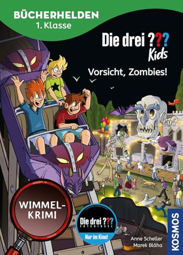 Die drei ??? Kids, Bücherhelden 1. Klasse, Vorsicht, Zombies!: Wimmel-Krimi - Leicht lesen lernen ab 6 Jahren - mit tollen Wimmelseiten - ermittle gemeinsam mit Justus, Peter und Bob und löse den Fall