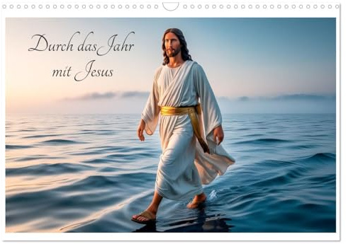 Durch das Jahr mit Jesus (Wandkalender 2026 DIN A3 quer), CALVENDO Monatskalender: KI generierte Bilder mit Stationen in Jesus leben. (CALVENDO Glaube)