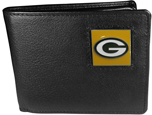 Siskiyou NFL Sports Herren Green Bay Packers Leder-Geldbörse, zweifach gefaltet, Einheitsgröße, Schwarz