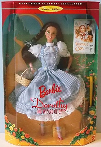 Hollywood Legends Collection, Collector Edition, 1995 Barbie Dorothy in The Wizard of Oz in Box, Never been Opened, Doll Stand and Hairbrush Included, Toto in Basket, Beautiful Art Work; Mattel 12701