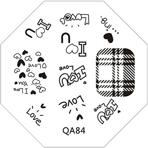 STAMPING-SCHABLONE # QA-84 °°Love, Herzen, I love you, Schottenkaro°°