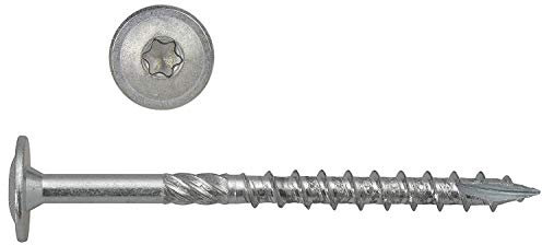 Torx Lot de 100 vis à tête disque, 6 x 140 mm, galvanisées, encoche de coupe