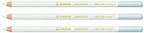 Chalk-Pastel Pencil - STABILO CarbOthello - Pack of 3 - Titanium White