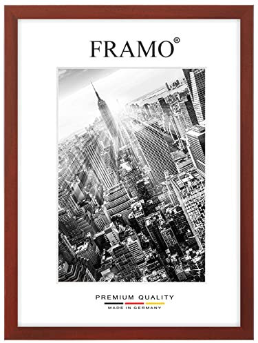 FRAMO Cadre photo en bois 85 x 60 cm sur mesure - Rouge essuyé | Couleur/Taille sélectionnable | verre acrylique antireflet | Cadre pour Puzzle | Photos | affiche
