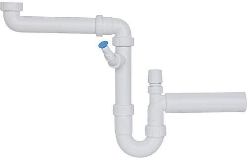 Haas Raumsparsiphon 2615, 11/2, DN 50, mit Geräteanschluss und Rohrbelüfter