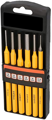 Fast Splintentreiber Set 6 tlg Durchschläger Durchschlag Werkzeug Splint Treiber orange lackiert 1,5/3/4/5/6/8 mm 150 mm