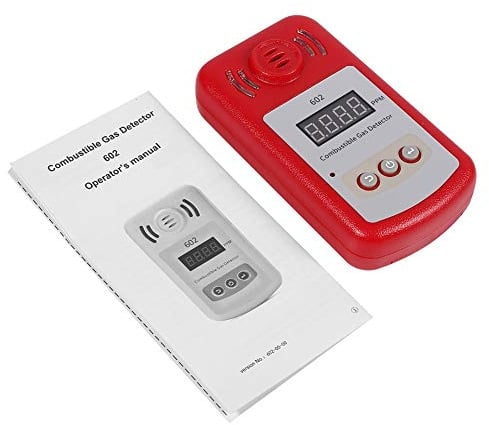 Wincal 1 Pieza Detector de Gas Combustible, 300-10000PPM Detector de Fugas de metano de Gas Natural Combustible con Alarma Sonora y Flash de luz