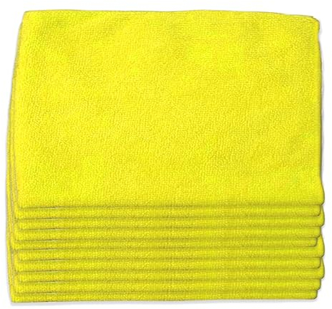 Wisch-Star 10x Mikrofasertücher 40x40 cm, in Gelb, Reinigungstücher für Küche Auto Brille, Mikrofaser Putztücher Set Haushalt, Allzwecktücher für alle Oberflächen