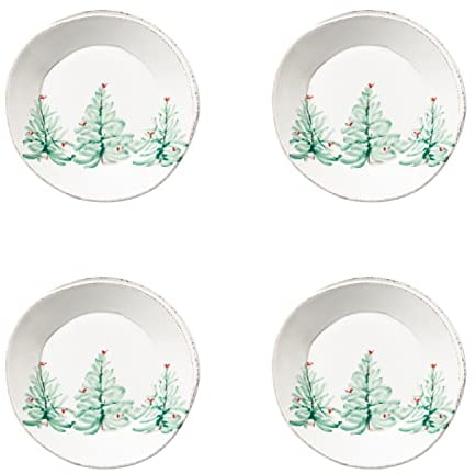 Vietri Lastra Holiday Collection - Set di 4 piatti italiani