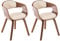 CLP 2er-Set Esszimmerstühle Kingston, ergonomisch mit gepolsterter Rückenlehne, Kunstleder & Holz, bis 150 kg belastbar, Farbe:walnuss/Creme