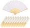 sourcing map White Paper Fan, 50Pcs Folding Hand Fans Bamboo Handheld Fan for Wedding Gift Dancing Party Festival DIY Decoration