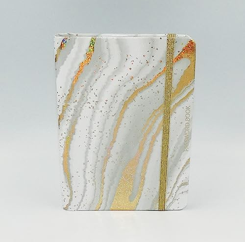 Passwortbuch, A-Z, Registerkarten für Internet-Login-Informationen, kleines Taschenformat, Passworthalter, Tagebuch, Notizbuch für Computer, Website, Marmor